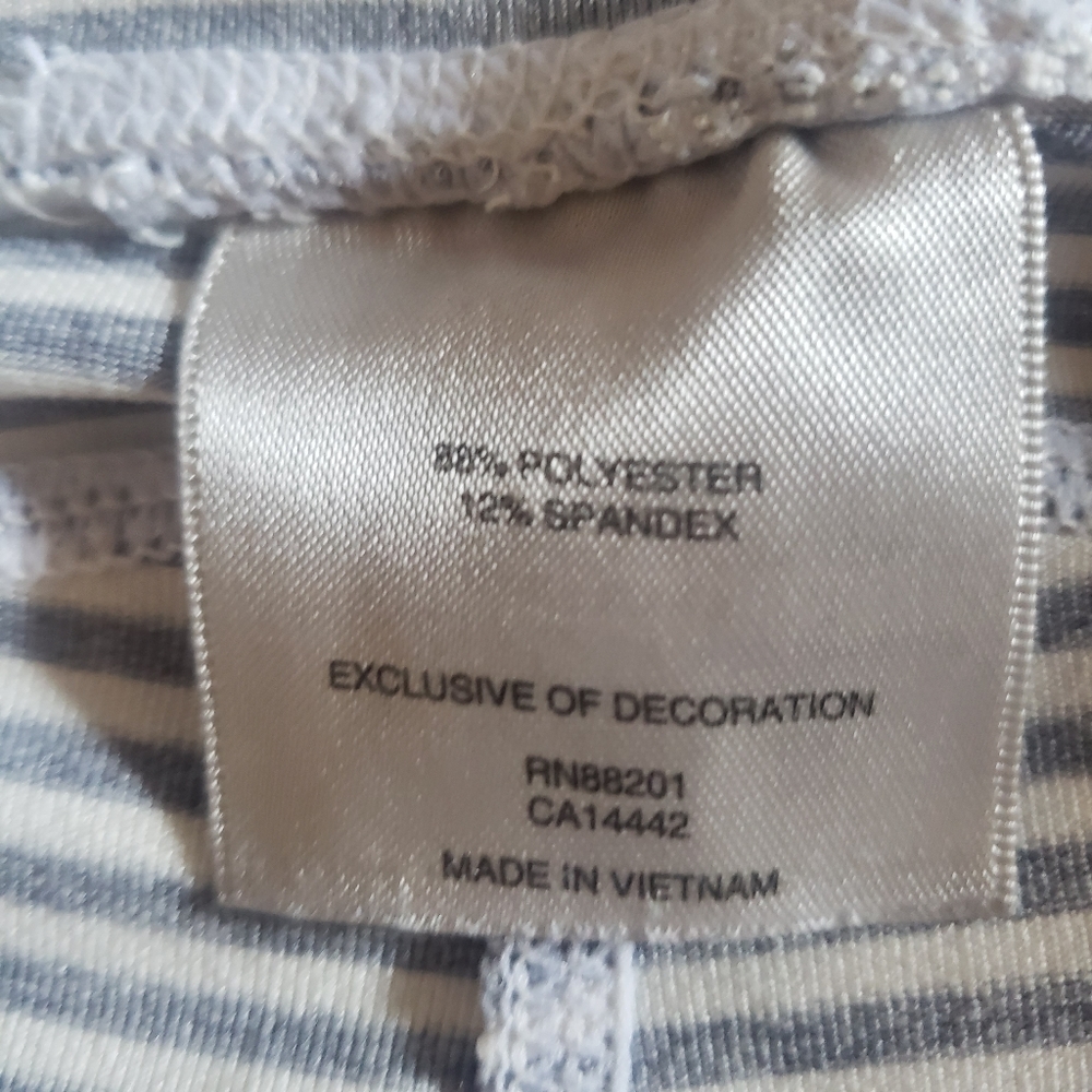 MPG | gray and white striped cropped athletic workout leggings - Picture 5 of 8